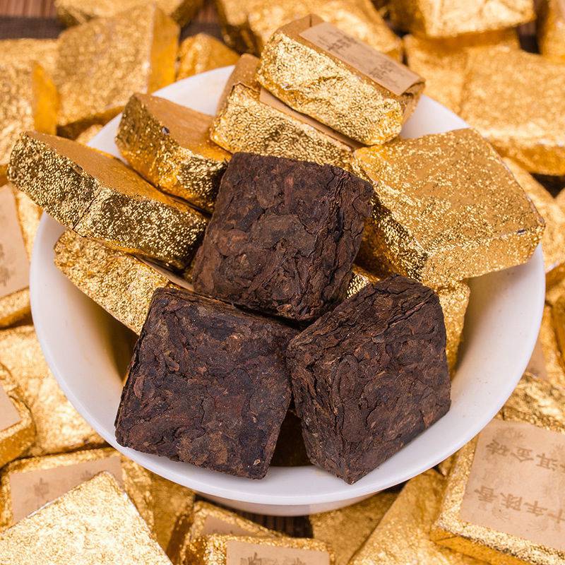 云南普洱茶小金砖熟茶小沱茶醇香茶叶 小方砖礼盒装1000g-阿里巴巴