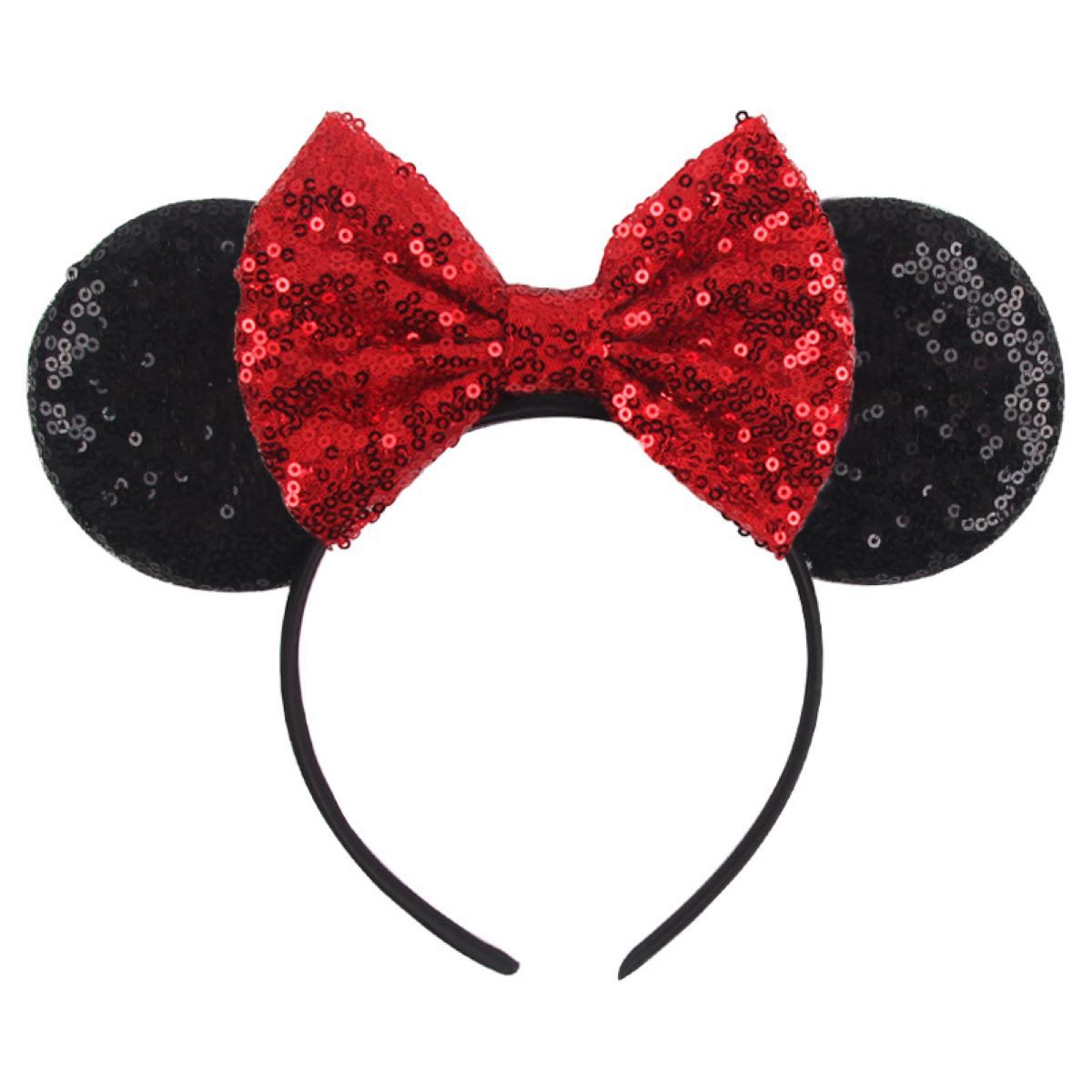 Mickey Headband Colorful Sequins Mickey Ear Hair Accessories; Sequins Bow Headdress Stage Performance Decoration