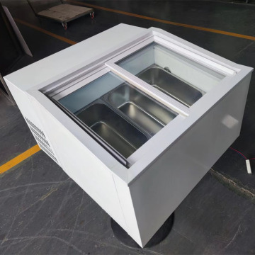 台式冰淇淋展示柜嵌入式台式冷冻柜桌上型直冷冰淇淋展示小型商用
