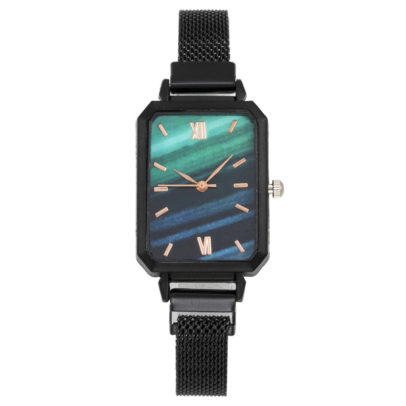 网红款小绿表复古时尚手表彩色水晶星空腕表女士米兰带个性石英表