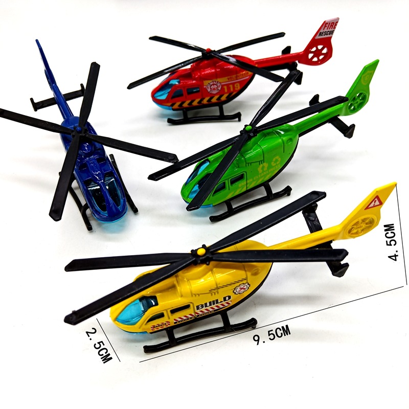 合金直升机模型仿真迷你卡通金属回力小飞机玩具儿童男孩礼品摆件