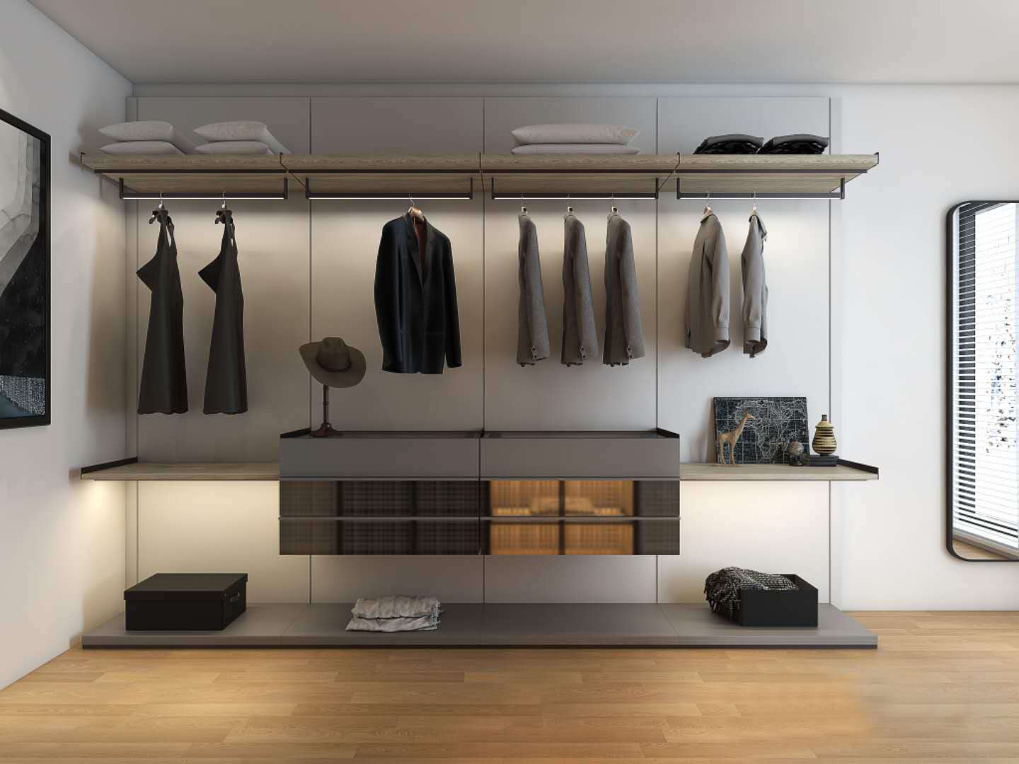 厂家批发 步入式衣帽间配件 铝材五金 整体衣帽间威吕铝制品