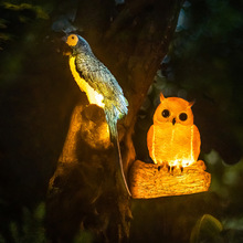 户外防水发光鹦鹉灯猫头鹰庭院亮化公园动物造型灯园林装饰景观灯