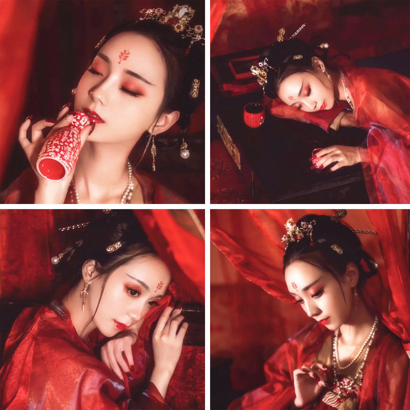 眉心贴娘娘装古装额头脸部印花古风花钿纹身贴成人儿童汉服配饰