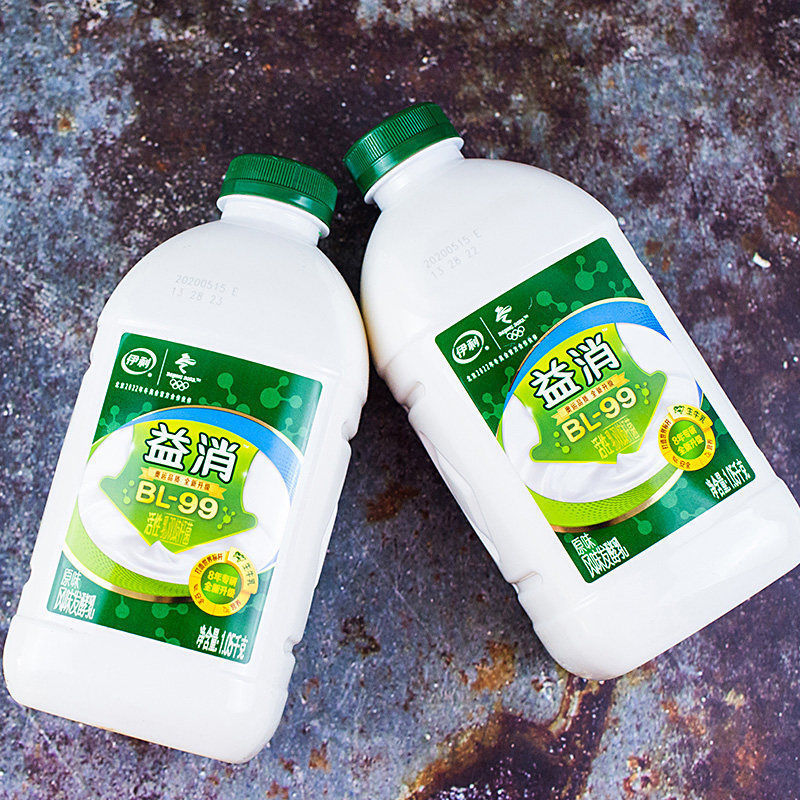 益消大桶原味酸奶1.05kg生牛乳风味发酵乳水果捞炒酸奶批发价