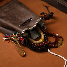 手工制作藏式皮制珠串文玩收纳袋皮袋子手包手拿包男女式腰包