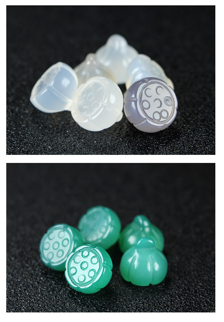 12*10mm 玛瑙玉石西瓜莲蓬吊坠玉石diy佛珠手串配饰