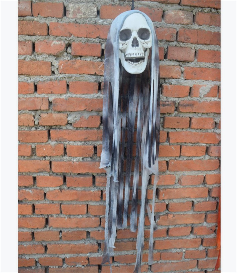 新万圣节鬼屋密室逃脱道具包纱吊头鬼纱布骷髅头鬼节吊头幽灵布置