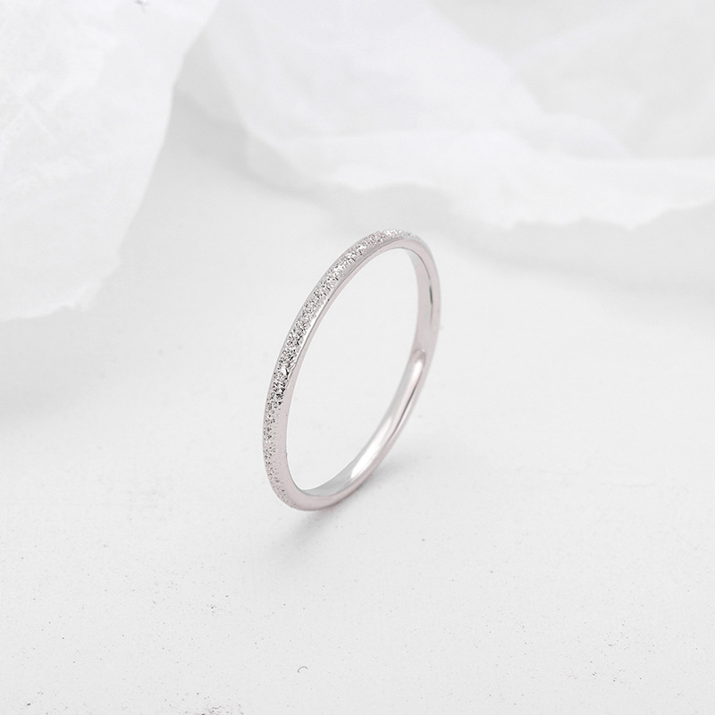 纯银戒指女999足银素圈尾戒小众设计日式轻奢时尚精致感银戒指圈