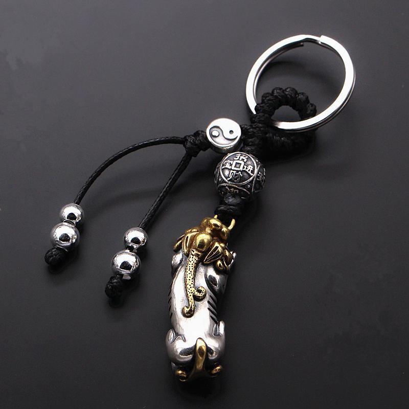 复古中国风貔貅钥匙扣男汽车钥匙挂件女旺财挂饰创意礼品批发