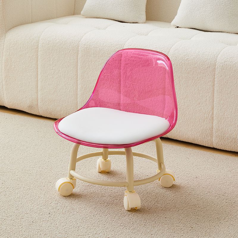 Acrylic Stool Mute Children's Toddler Stool with Universal Wheel Internet Celebrity Small Chair Pulley Low Stool Seam Stool