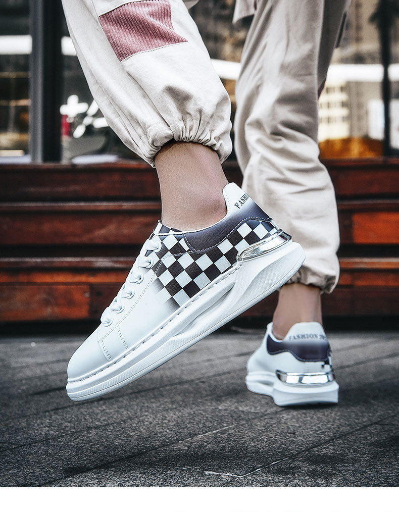 越行狼男士夏季百搭潮鞋低帮厚底男鞋韩版潮运动休闲单鞋小白鞋男采购