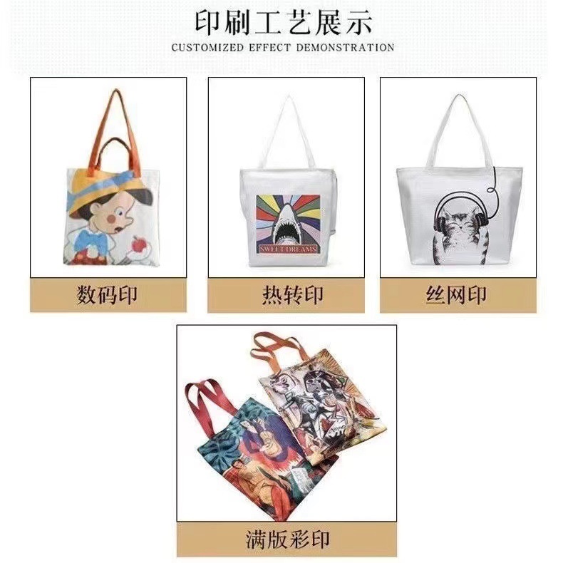 Customized Link Do Not Shoot Casually ~ Blank Canvas Bag Wholesale Ins Style Handbag Logo Cotton Bag Shoulder