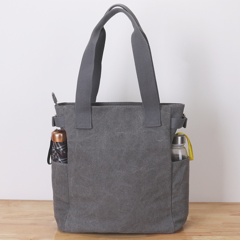 休闲复古托特包帆布包女单肩手提包 帆布袋日系大包跨境canvasbag