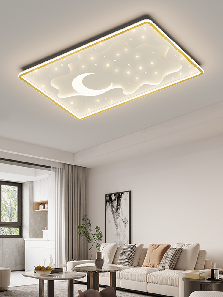 客厅吸顶灯北欧轻奢创意星星月亮led灯简约现代大气主卧房间灯具