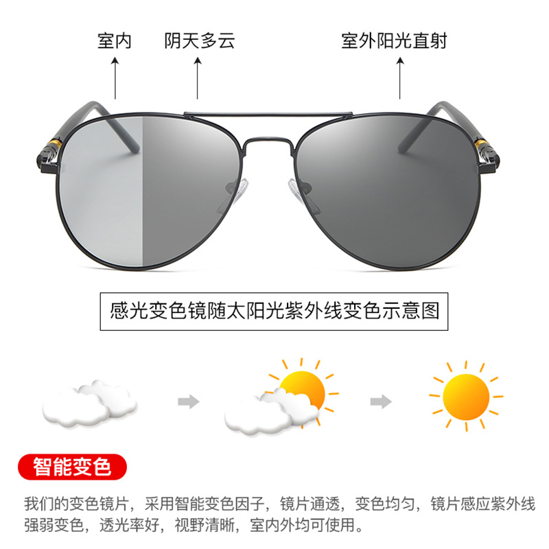 209 Polarized Sunglasses Photochromic Sunglasses Day and Night Dual-Purpose Sunglasses Aviator Sunglasses Glasses for Driving Manufacturer