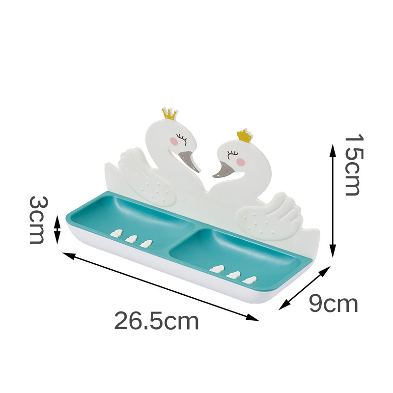M57 Little Swan Cartoon Soap Box Bathroom Wall-Mounted Soap Dish Home Bathroom Plastic Soap Box Wholesale