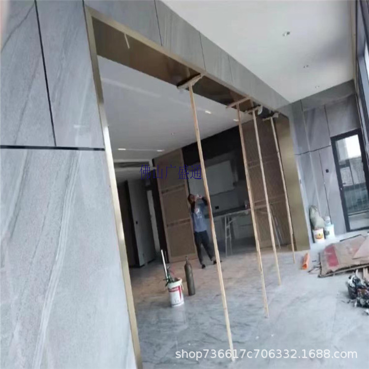 不锈钢线条 不锈钢装饰门套包边室内黑钛金u型圆弧拉弯半圆门洞
