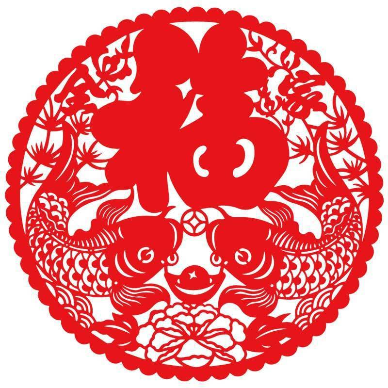 窗花福字剪纸门贴春节新年装饰植绒布镂空乔迁新家剪纸玻璃贴纸