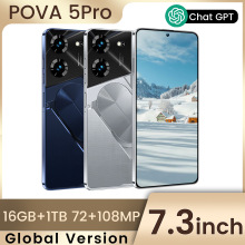 爆款跨境手机POVA5Pro16+1T外贸智能手机工厂价