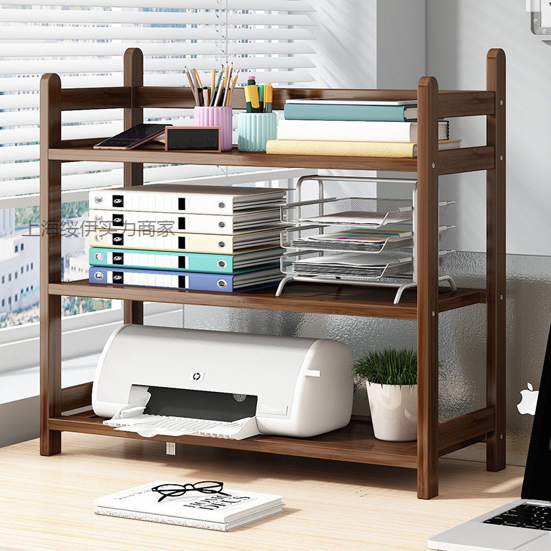简易书架桌面置物架儿童家用多层小书柜实木办公室内桌上收纳架子