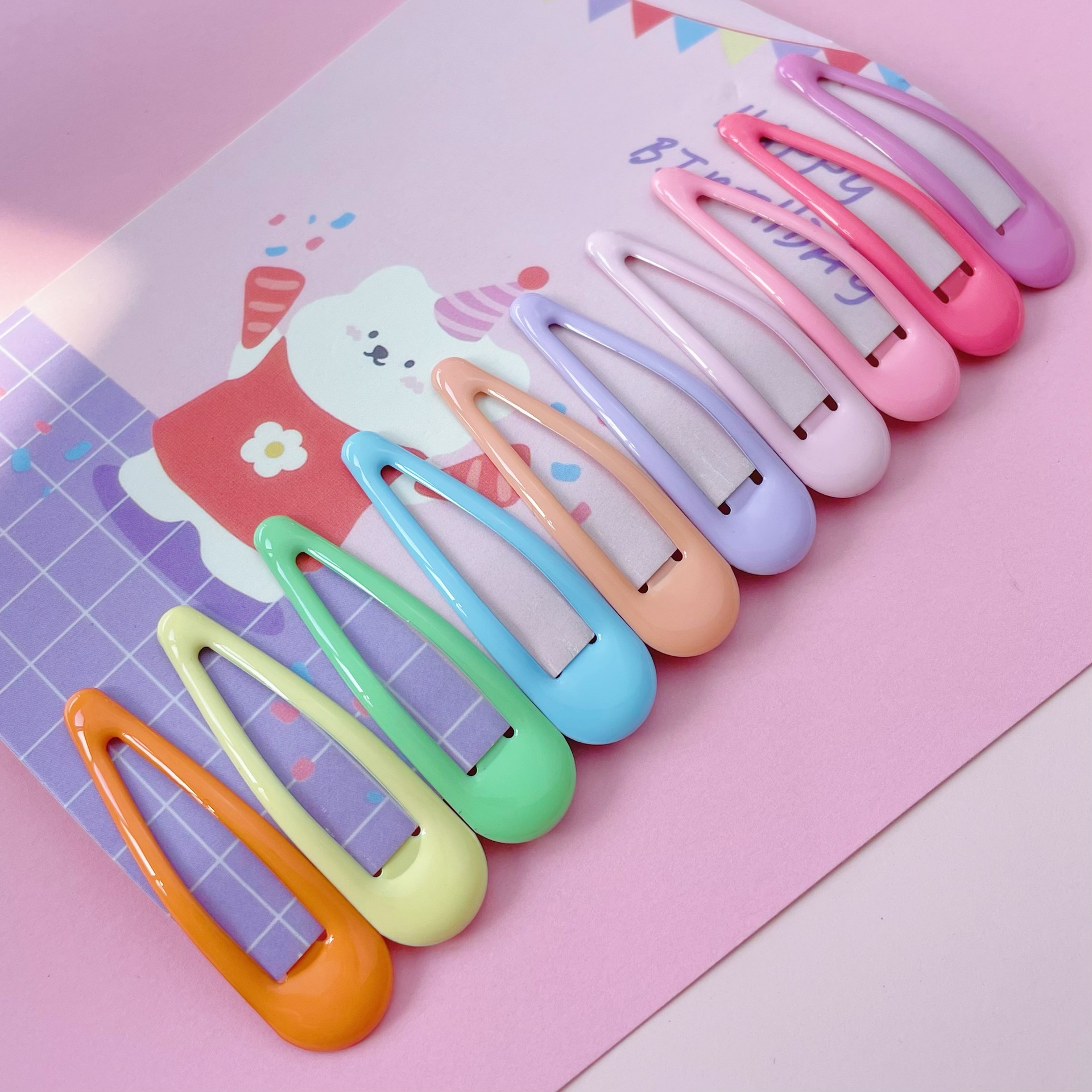 DIY New Internet Celebrity Hair Accessories Color Children Barrettes Water Drop Candy Color BB Clip Drop Oil Small Hairpin Bang Side Clip