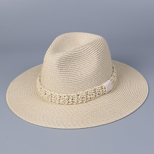 男士度假风礼帽夏季大檐遮阳帽沙滩帽女防晒太阳帽礼帽