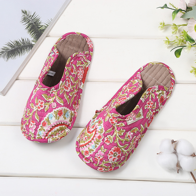 japanese and korean winter cotton slippers closed toe soft bottom quilted non-slip slippers home slippers wholesale