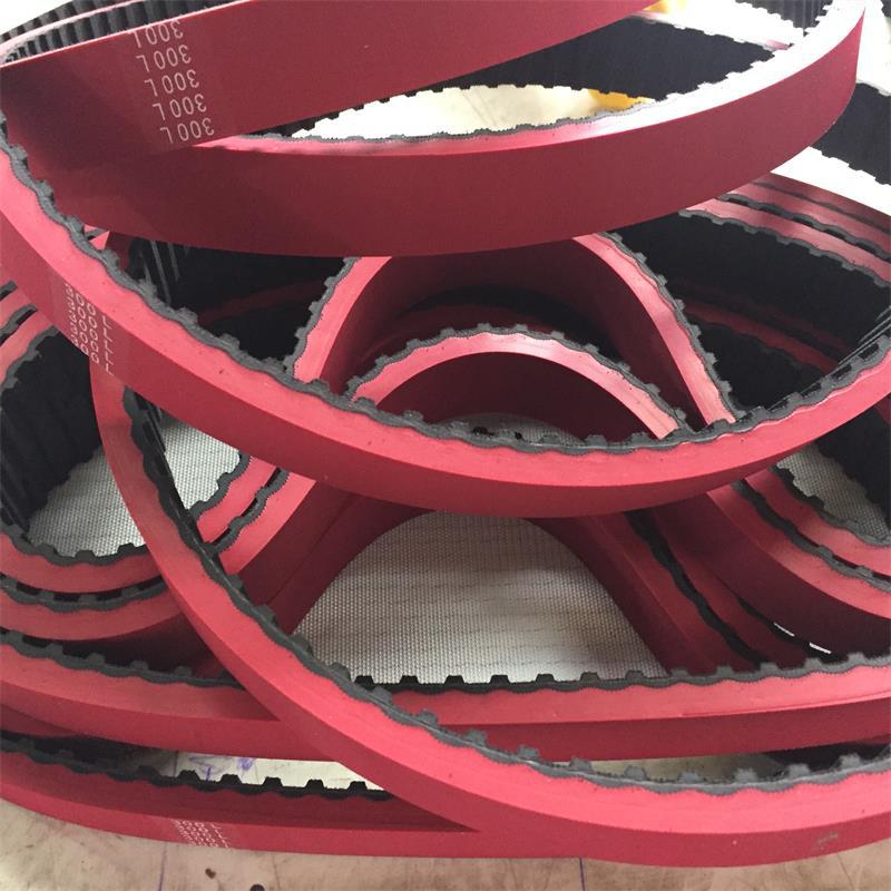 卧式包装机t10-560拉模同步带 一体硫化6mm红胶皮带56齿17和25宽
