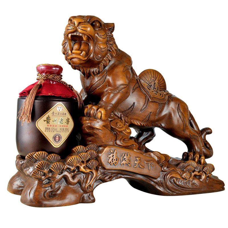 maotai集团贵州老窖53度酱香型白500m木纹白酒摆件送礼摆柜酒