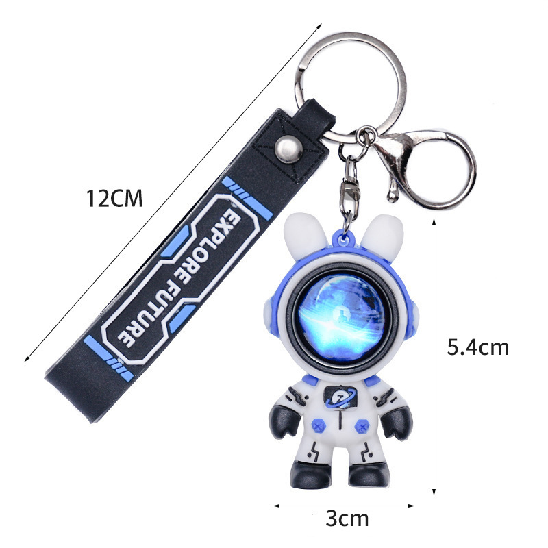 Flying Starry Sky Rabbit Astronaut Keychain Creative Car Key Chain Pendant Couple Gift Toy Bag Bag Charm