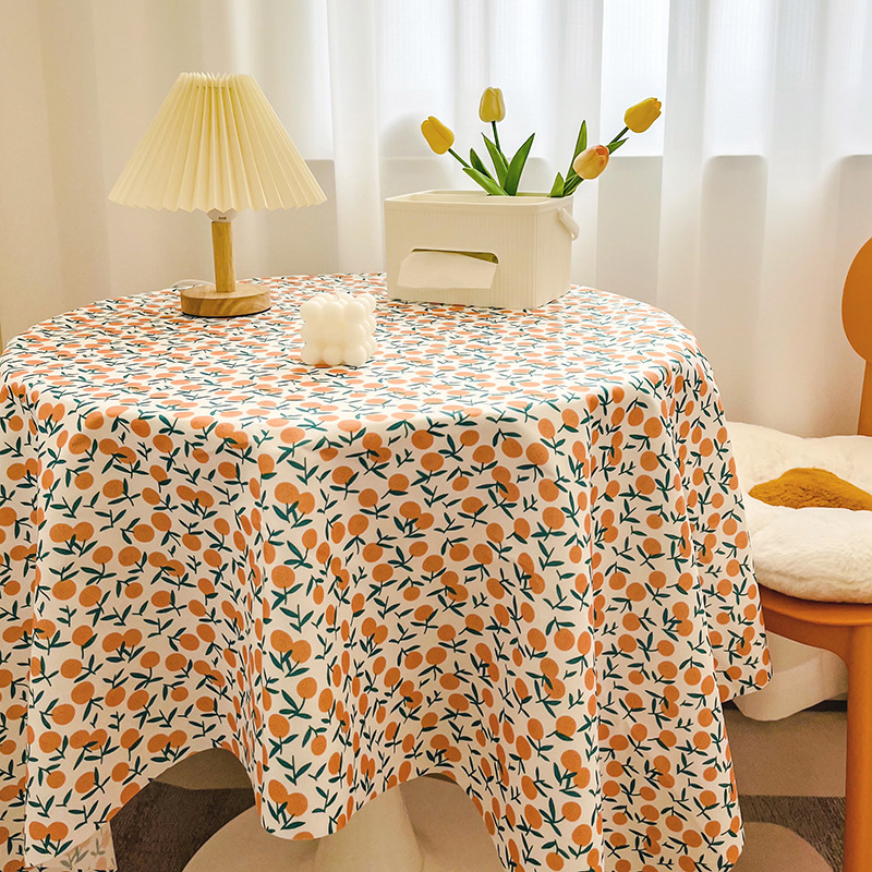 Ins Style Pastoral Fresh Student Dormitory Desk Flannel Tablecloth round Table Table Tablecloth Cover Towel Dining Table Wholesale