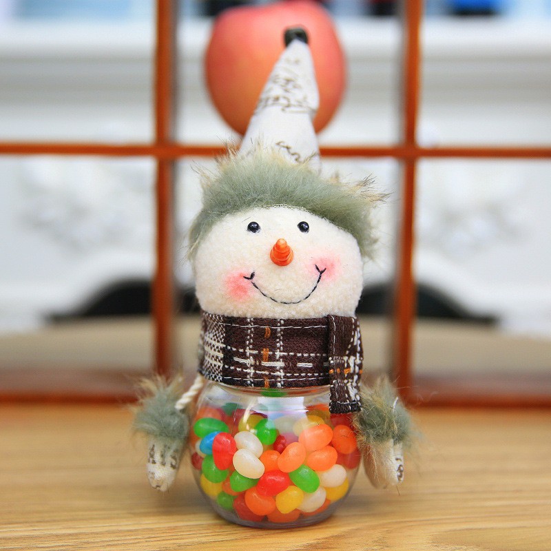 Christmas Decorations Children's Christmas Candy Gift Box Gray Cartoon Creative Style Transparent Santa Claus Candy Box