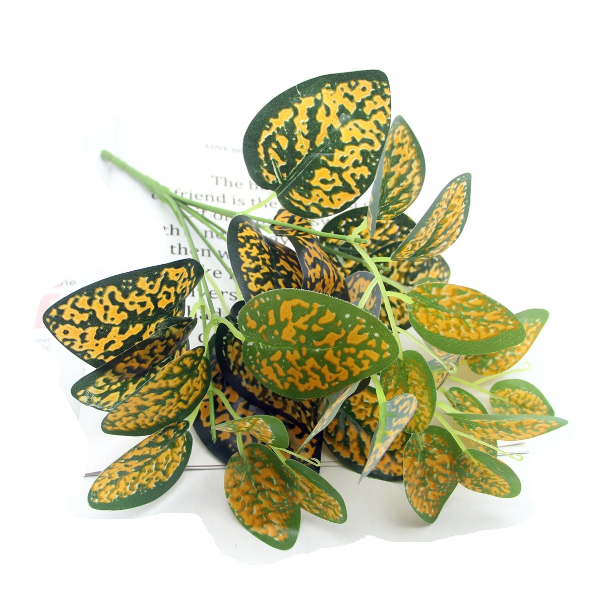 Artificial Plant 7 Fork Taro Leaf Fake Flower Lamination Small Pot Decoration Color Simulated Leaves Plant Background Wall Accessories