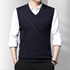 Autumn and winter shape leisure time lattice thickening goods in stock Navy Collarless Single breasted Hooded wool sweater Autumn and winter shape leisure time lattice thickening goods in stock Navy Collarless Single breasted Hooded wool sweater