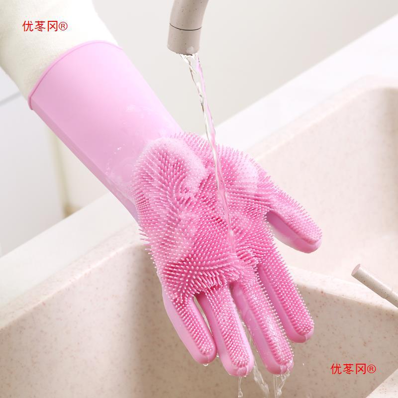 洗碗手套专用厨房家务洗衣服硅胶防水耐用洗碗手套女加绒加厚保暖