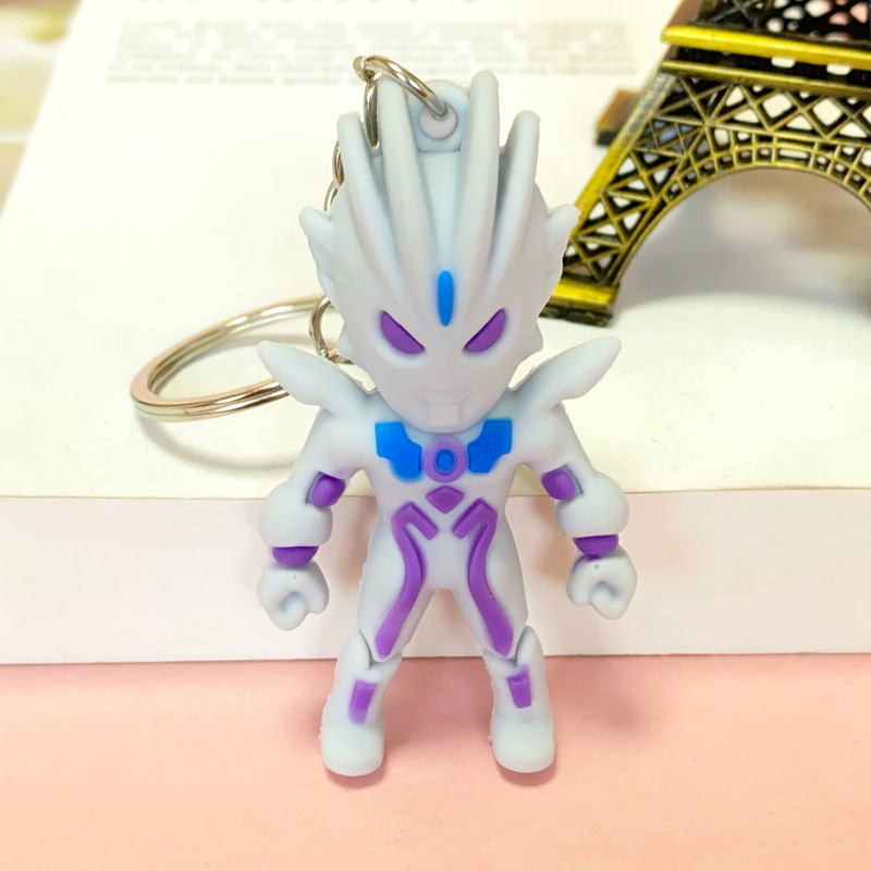 5385# New Small Size Ultraman Cartoon Key Button Student Stationery Schoolbag Pendant Training Place Push Small Gifts