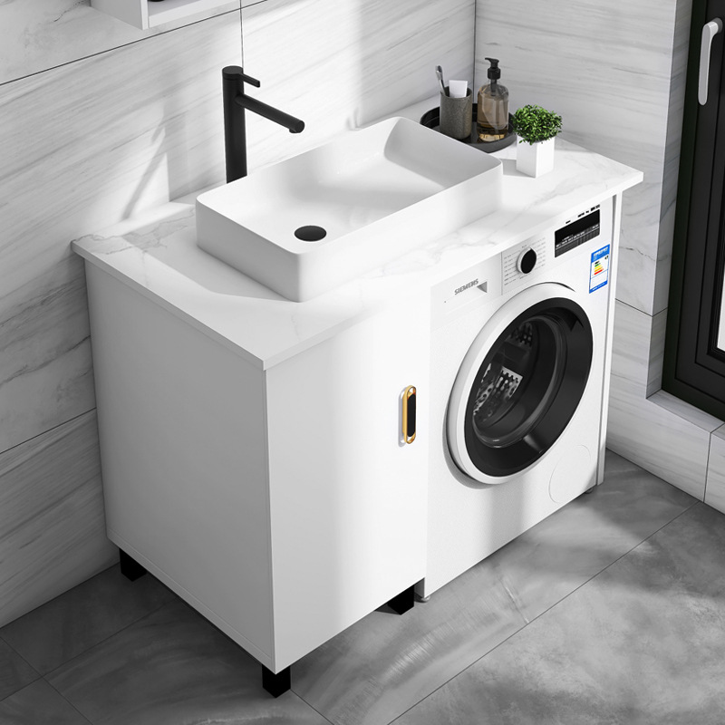 阳台洗衣机烘干机一体柜组合室外防雨晒面盆小户型现代简约池家用