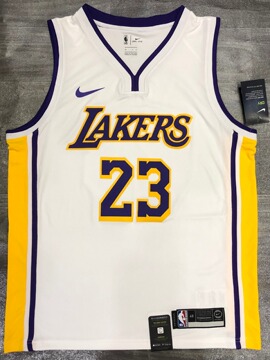 湖人队白色v领 6号詹姆斯7号安东尼24号科比3号戴维斯nba球衣货源