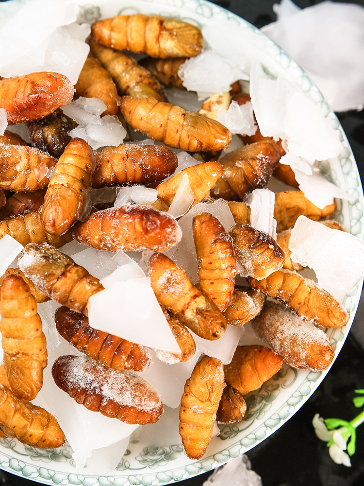 新鲜蚕蛹子干蛹金丝蚕蛹鲜速冻活体冷冻山东产蝉蛹 4斤新鲜包邮