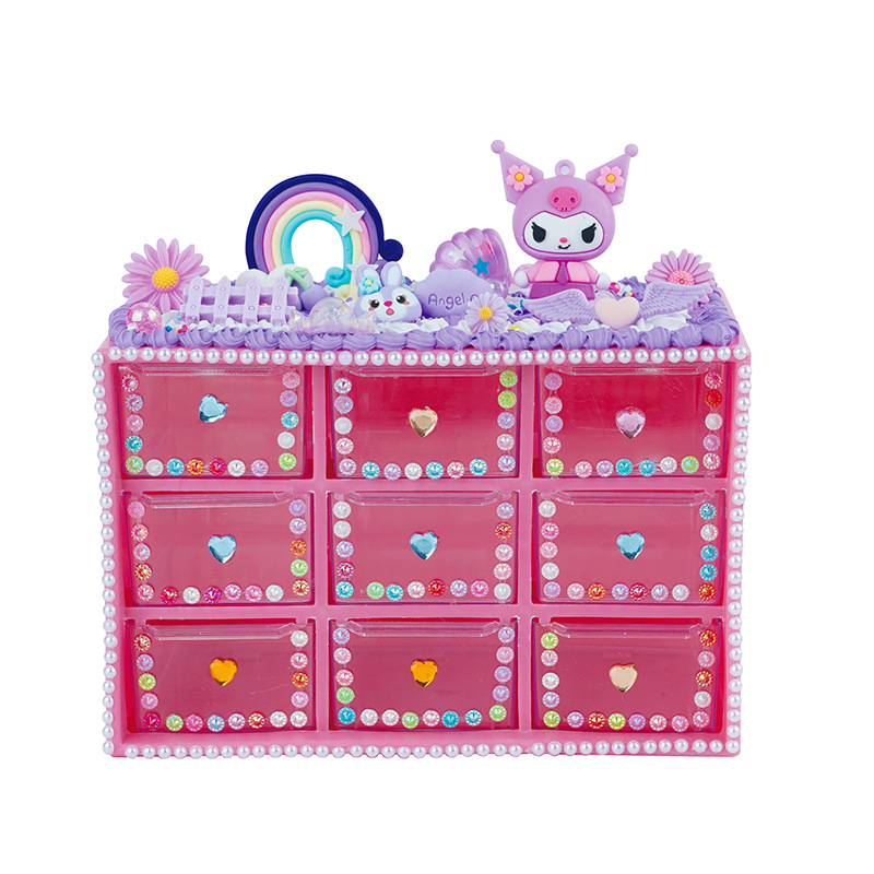 Jiugongge Cream Glue Storage Box Children Diy Handmade Jewelry Box Material Package Educational Toy Girl