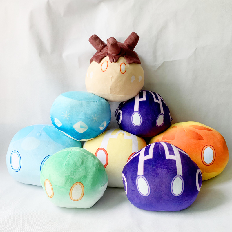 游戏原神史莱姆抱枕靠垫周边团子蹦蹦抱枕二次元公仔厂家现货直批