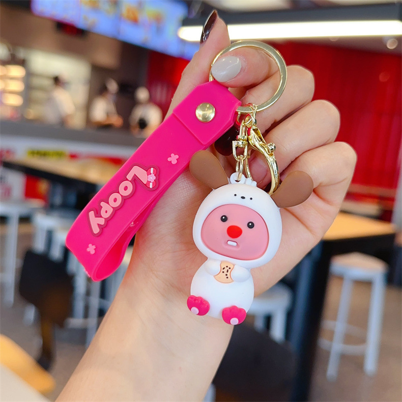 Cartoon Crossdressing Beaver Loppy Ruby Key Chain Cute Doll Exquisite Handbag Pendant Xiaohongshu Same Style