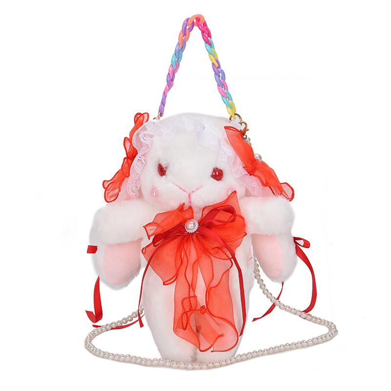 可爱兔子包包婚纱领结兔子单肩包公主包包超萌卡通包儿童包女孩包