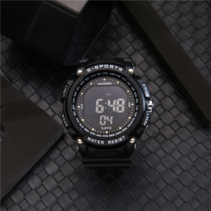[Manufacturer] New Outdoor Sports Watch Couple Popular Men's Multi-Functional Electronic Watch Can Carve Writing Logo
