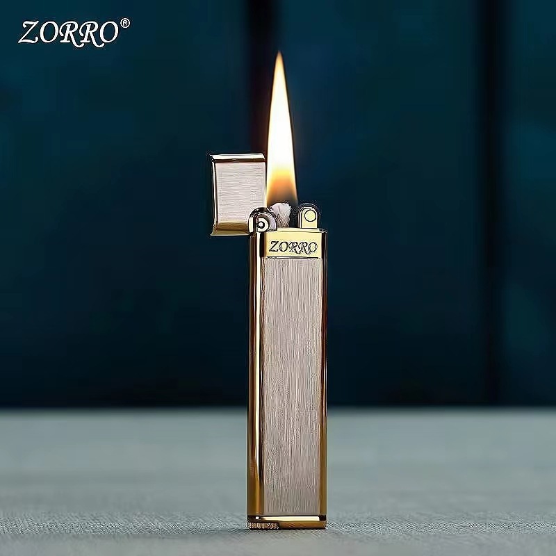 zorro佐罗煤油打火机z668纤巧轻薄光板拉丝标志砂轮火机代发-阿里巴巴