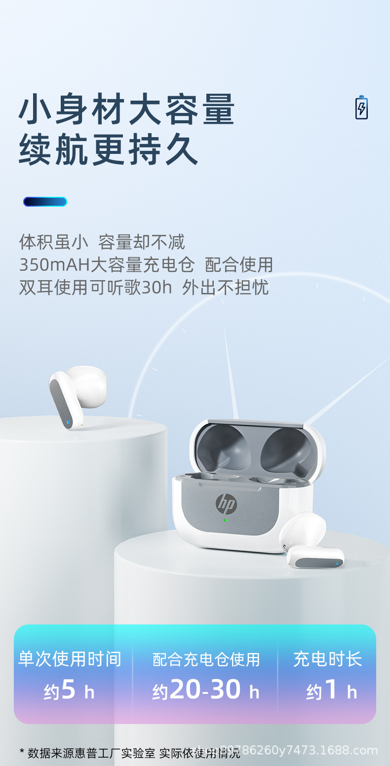 惠普h10d无线蓝牙耳机半入耳高音质华为小米vivo苹果安卓适用批发