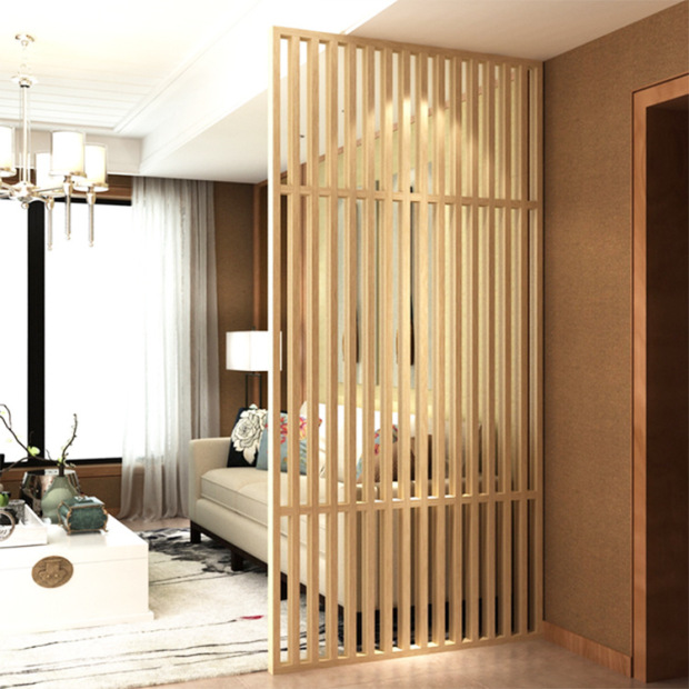 厂家定制实木屏风简约实木格栅屏风木隔断入户实木装饰线条可定制