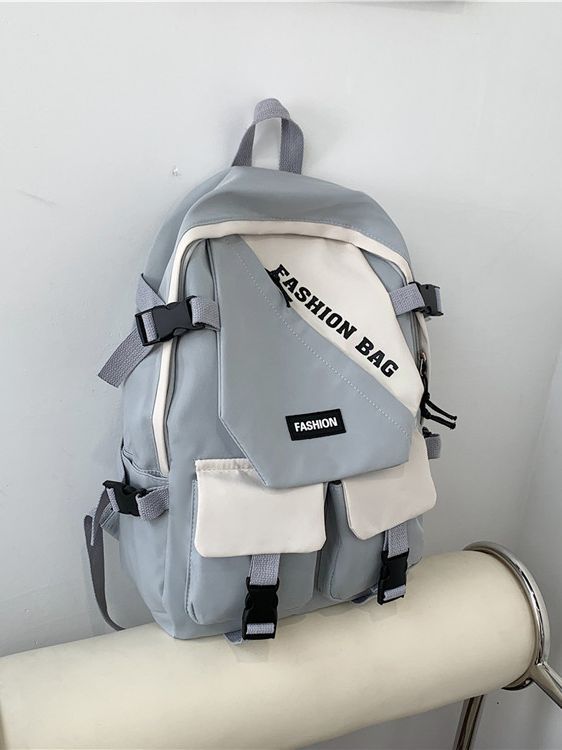 New Patchwork Large Capacity Backpack Early High School Student Schoolbag Simple Travel Backpack Korean Style Couple Casual Bag