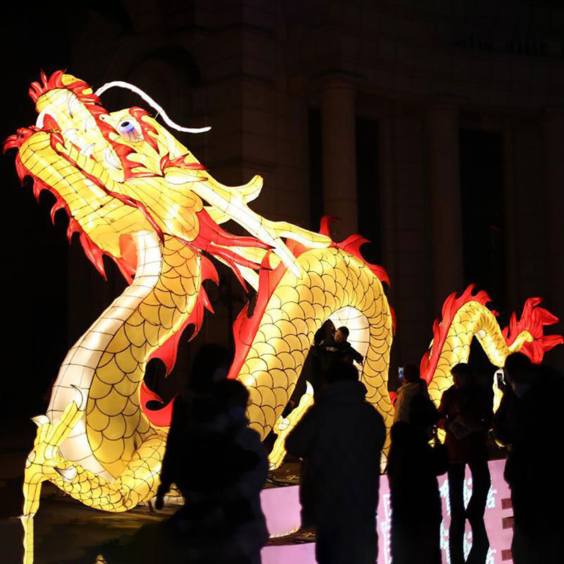 Chinese Dragon Dragon Year Modeling Festive Lantern Simulation Dragon Lantern Customized Spring Festival Lamp Exhibition Design and Production Outdoor Lamp Lantern